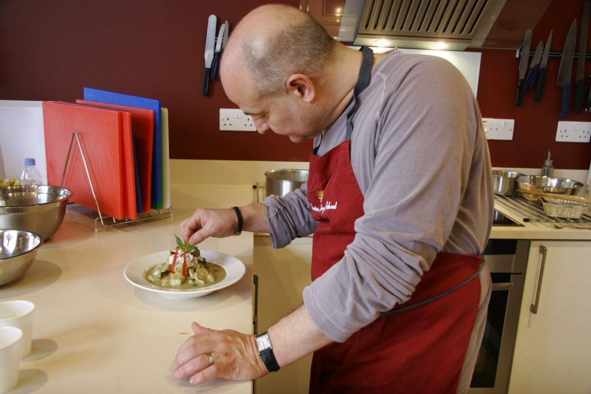 Student finishing Dish
